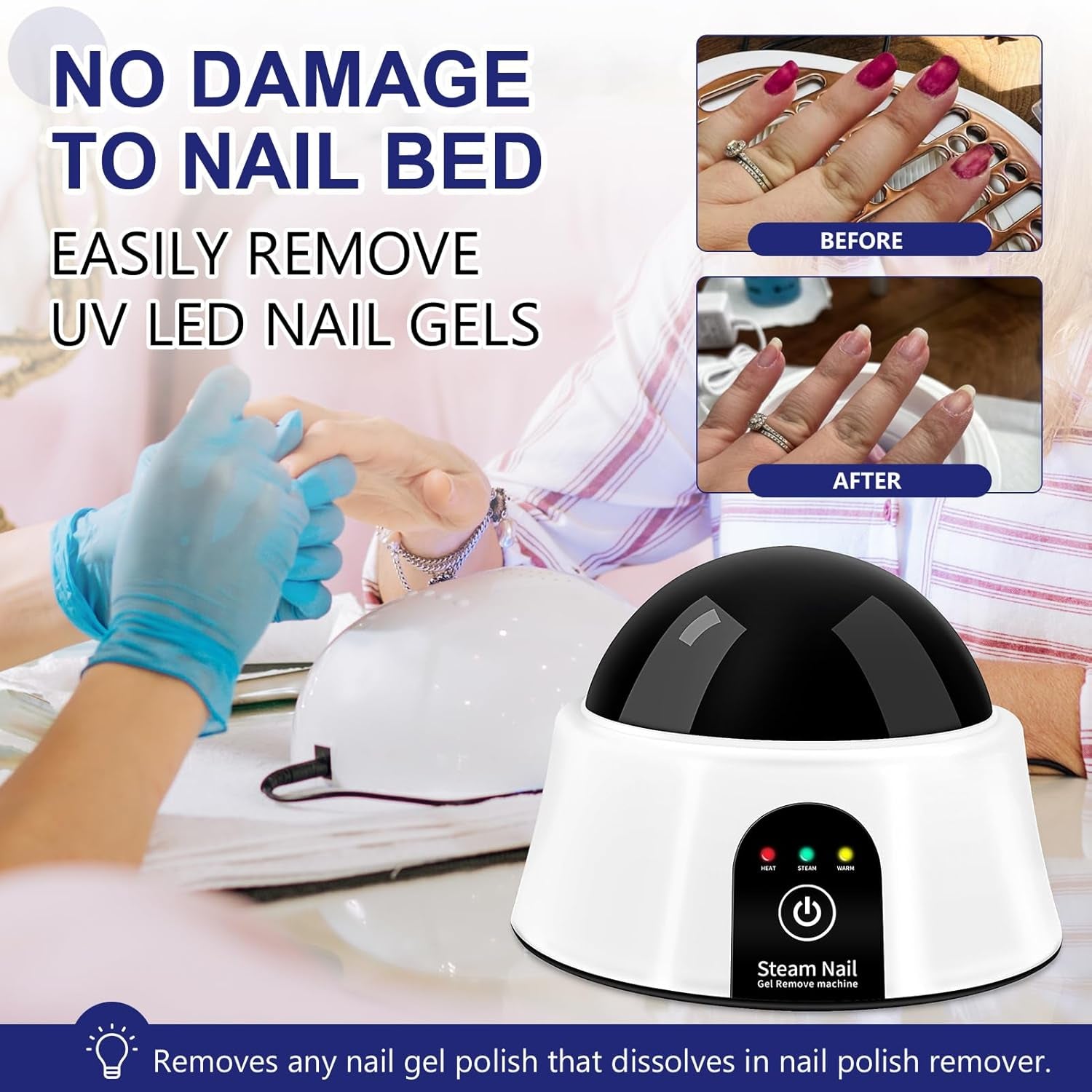 Revolutionary Nail Soaking Bowl: Electric Manicure Soaker for Effortless Nail Polish Removal, Complete with Colorful Cuticle Pushers - Stylish Black Design