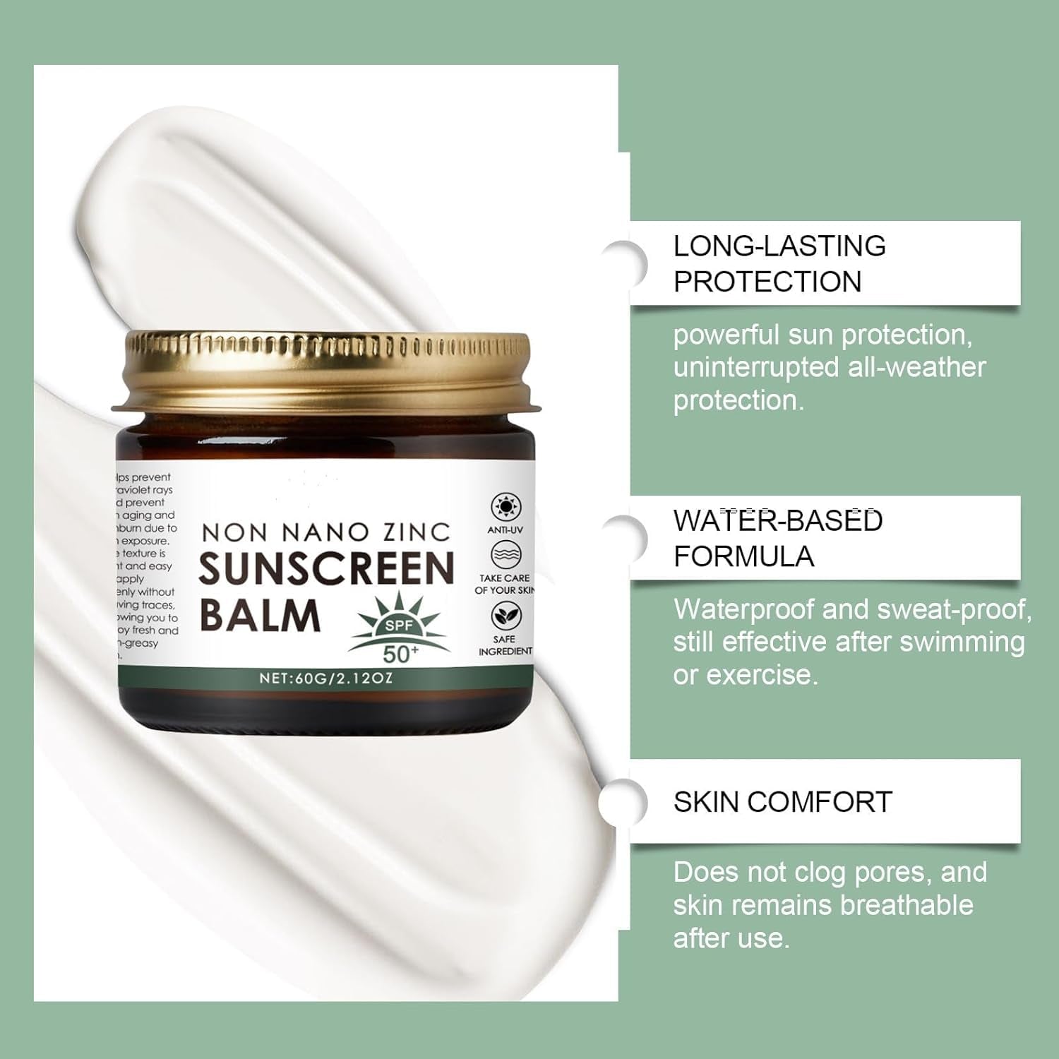 Experience Ultimate Skin Protection with Our Grass-Fed Beef Tallow Sunscreen - SPF 50 Non-Nano Zinc Oxide Formula (2PC)