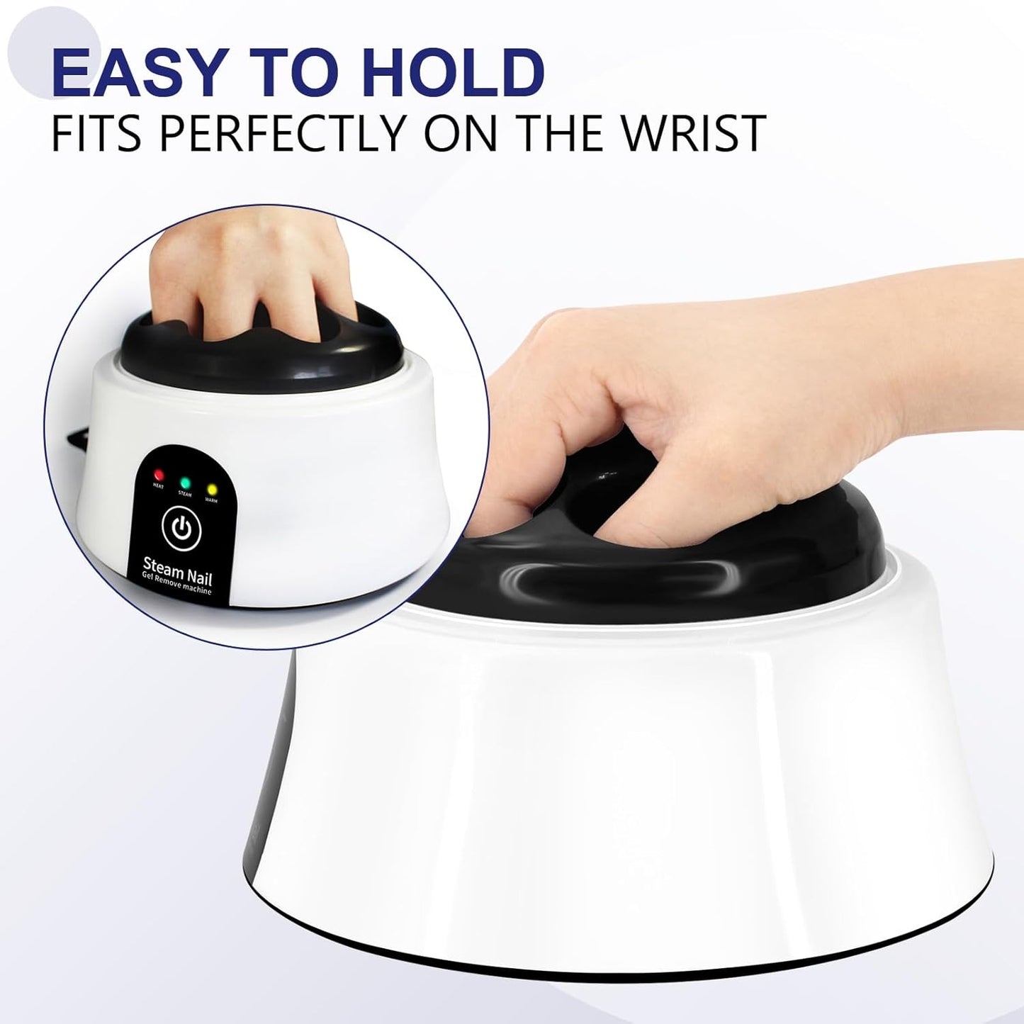 Revolutionary Nail Soaking Bowl: Electric Manicure Soaker for Effortless Nail Polish Removal, Complete with Colorful Cuticle Pushers - Stylish Black Design