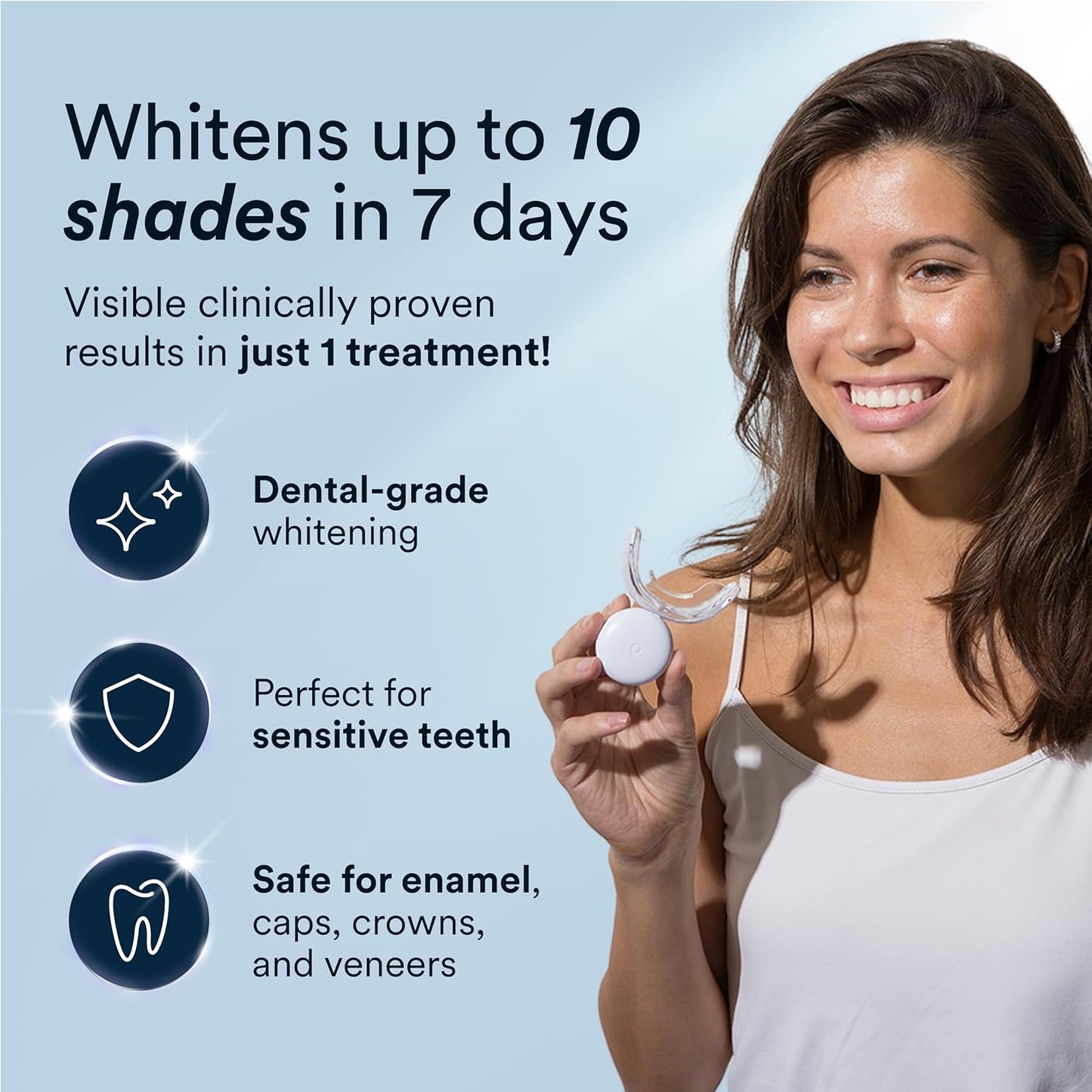 Transform Your Smile with Our Advanced Teeth Whitening Kit – LED Accelerator Light & 35% Carbamide Peroxide Gel for Up to 10 Shades Whiter in Just 7 Days!
