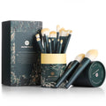 Elevate Your Makeup Game with the 18-Piece Professional Makeup Brush Set - Travel-Friendly Eco Cylinder Holder Included!