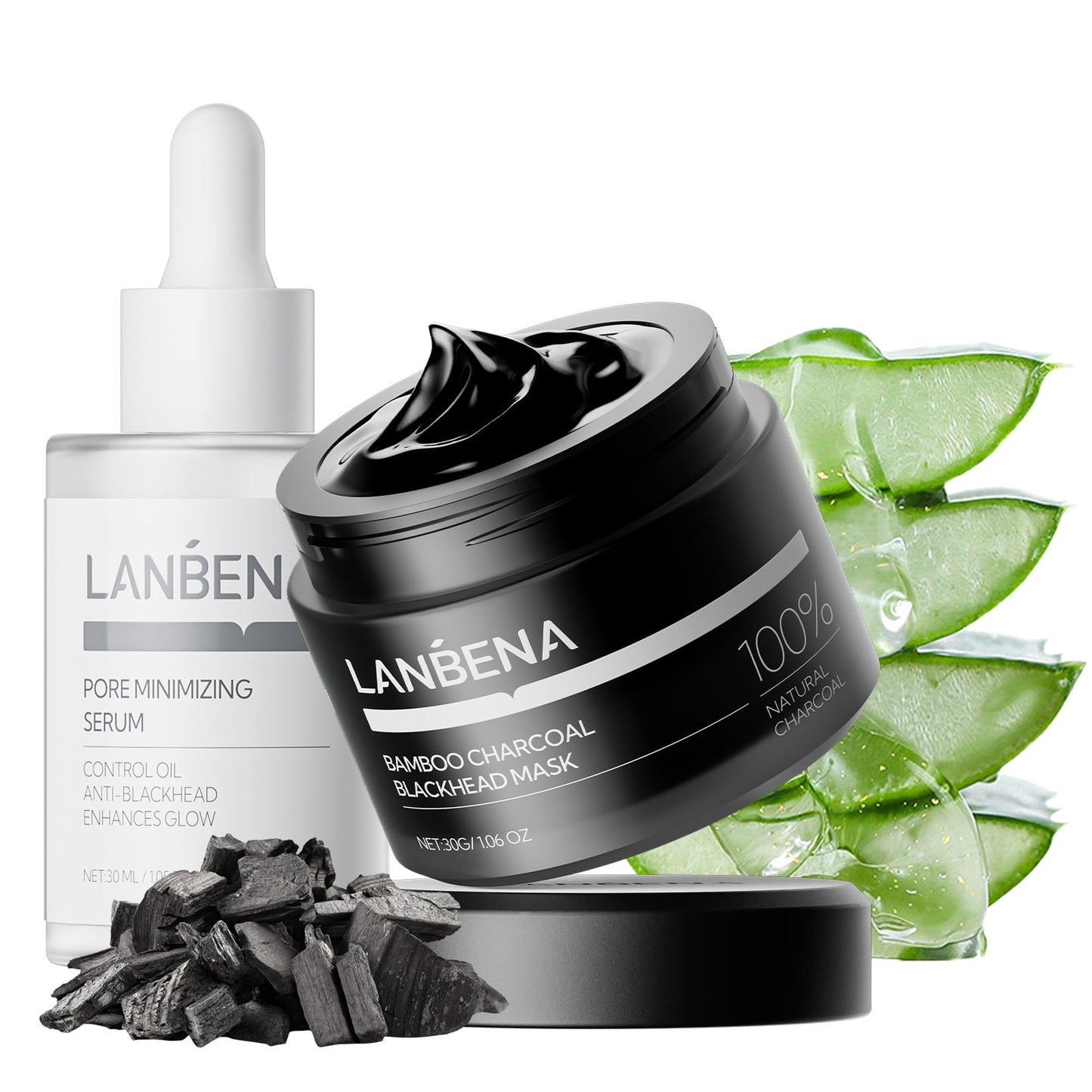 Transform Your Skin with the 3-in-1 Blackhead Removal Set: Bamboo Charcoal Pore Strips & Pore Minimizing Serum for a Fresh, Clean Face!