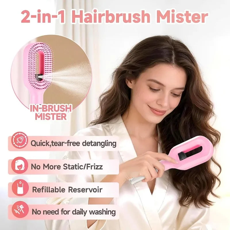 Revolutionary 2-in-1 Hairbrush Sprayer: The Ultimate Multi-Functional Spray Bottle Comb for Effortless Styling and Detangling