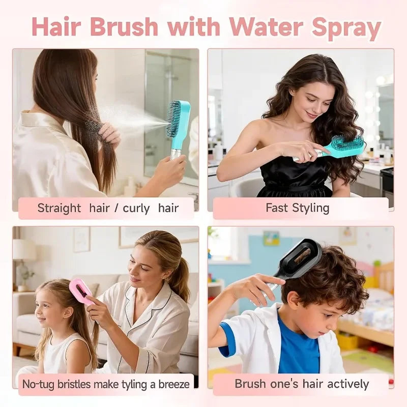 Revolutionary 2-in-1 Hairbrush Sprayer: The Ultimate Multi-Functional Spray Bottle Comb for Effortless Styling and Detangling