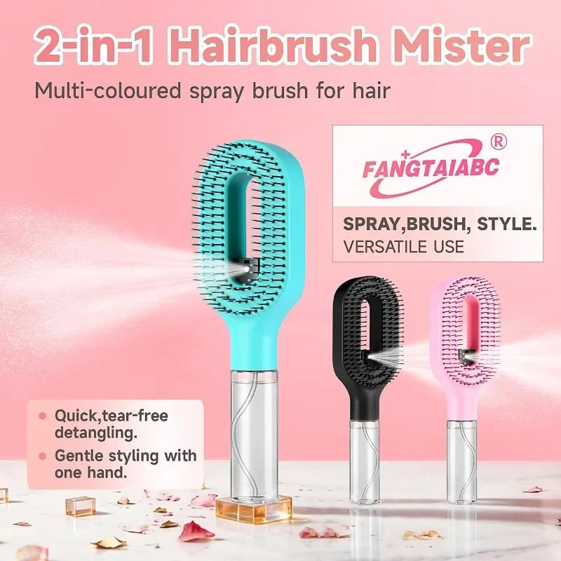 Revolutionary 2-in-1 Hairbrush Sprayer: The Ultimate Multi-Functional Spray Bottle Comb for Effortless Styling and Detangling