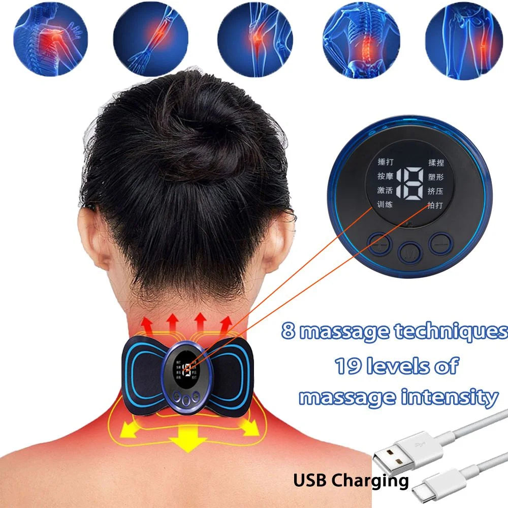 Experience Ultimate Relaxation with Our 8 Modes 19 Gears Electric Pulse Neck Massager – Perfect for Pain Relief in Neck, Back, and Body!