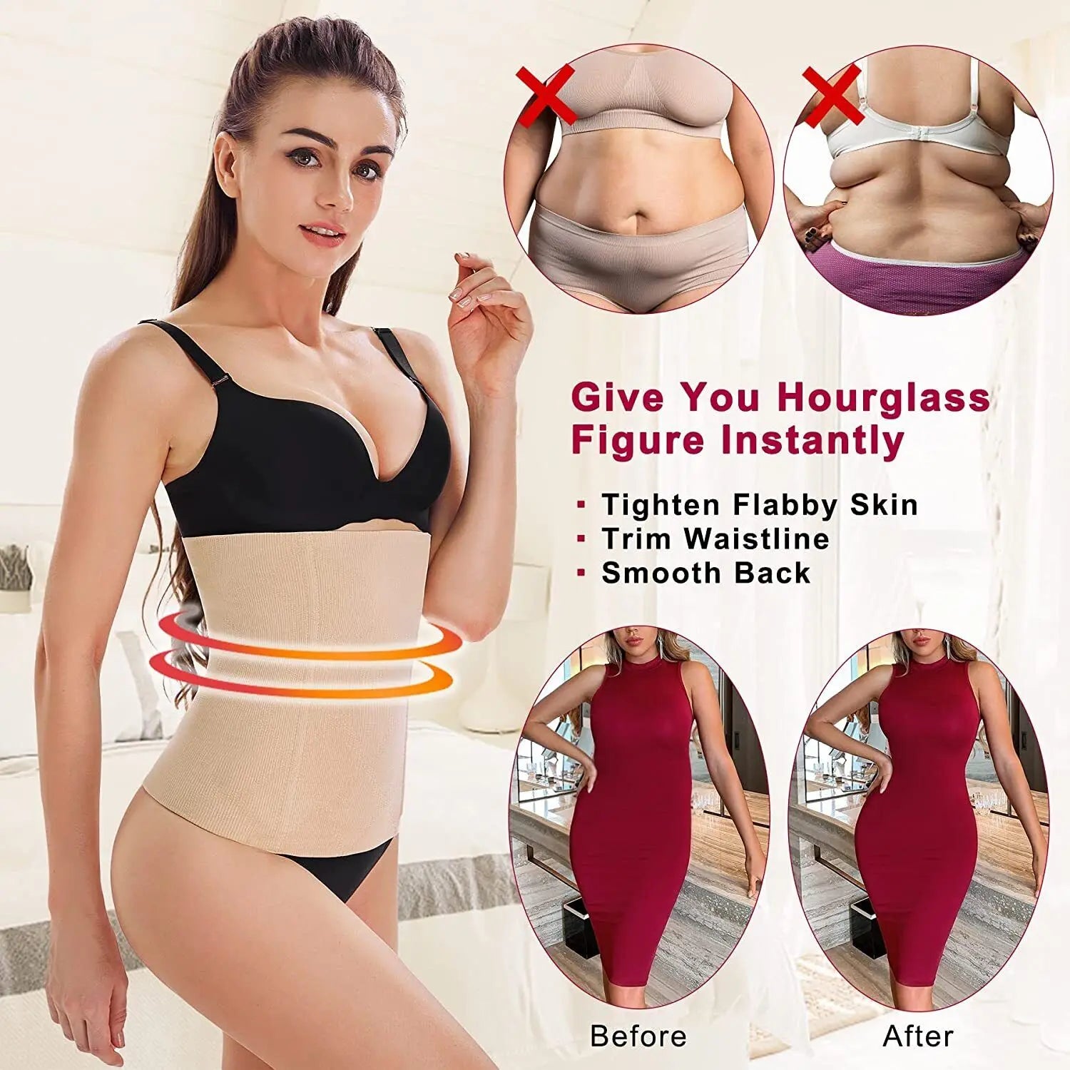 2-in-1 Belly Recovery Bands and Waist Trainer – Slimming Shapewear for a Flatter Tummy!