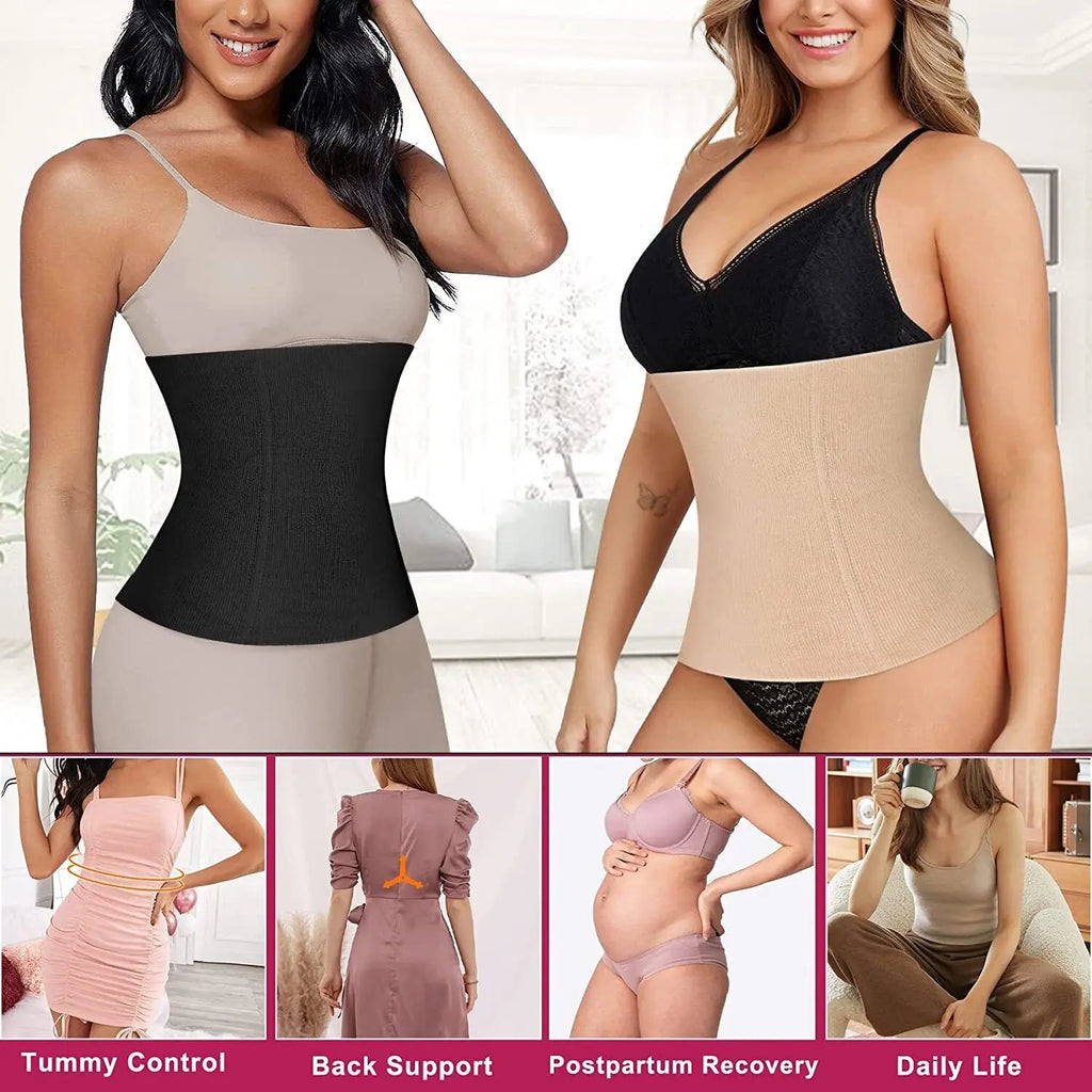 2-in-1 Belly Recovery Bands and Waist Trainer – Slimming Shapewear for a Flatter Tummy!