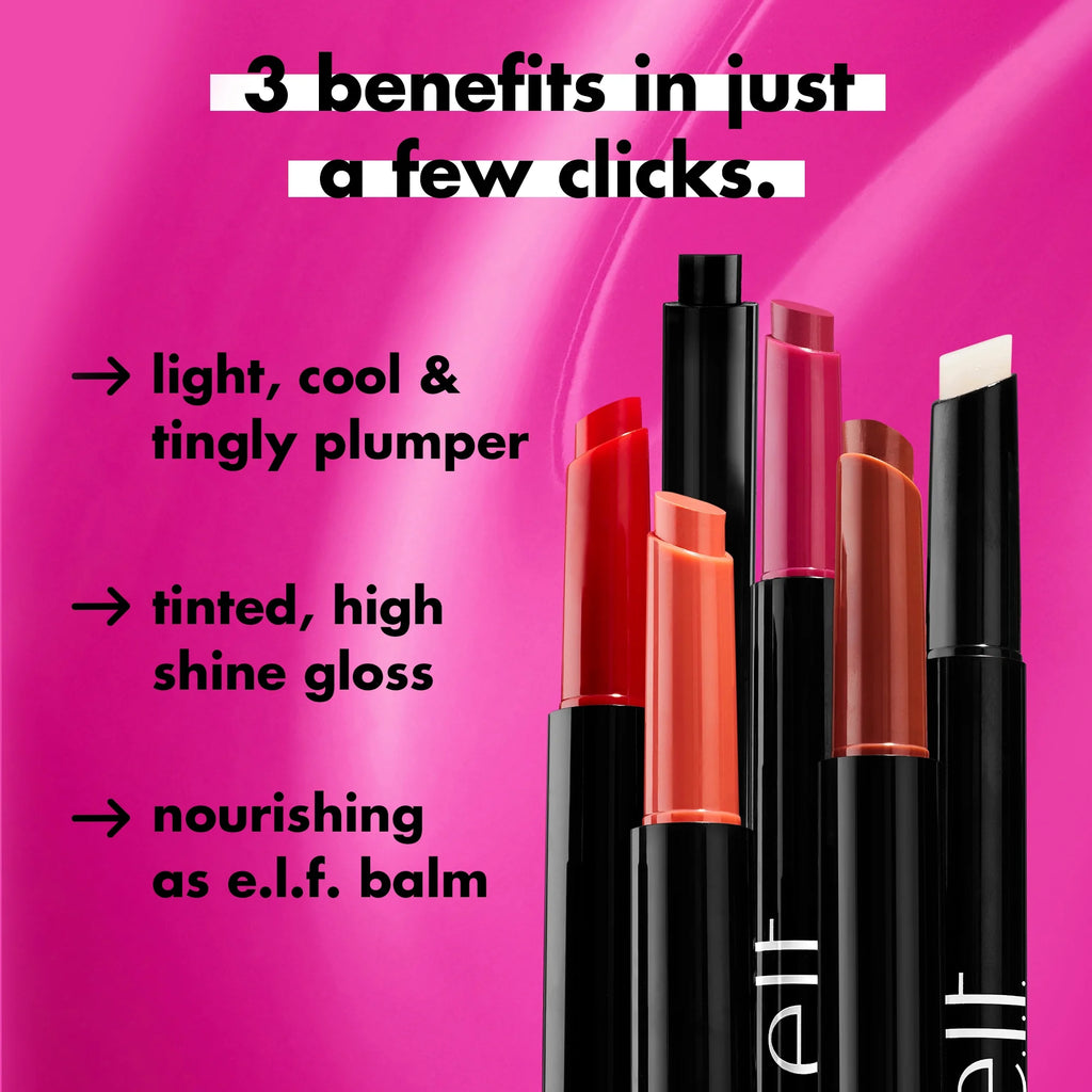 E.L.F. Pout Clout Lip Plumping Pen - Clear Shine & Hydration, 0.07 Oz