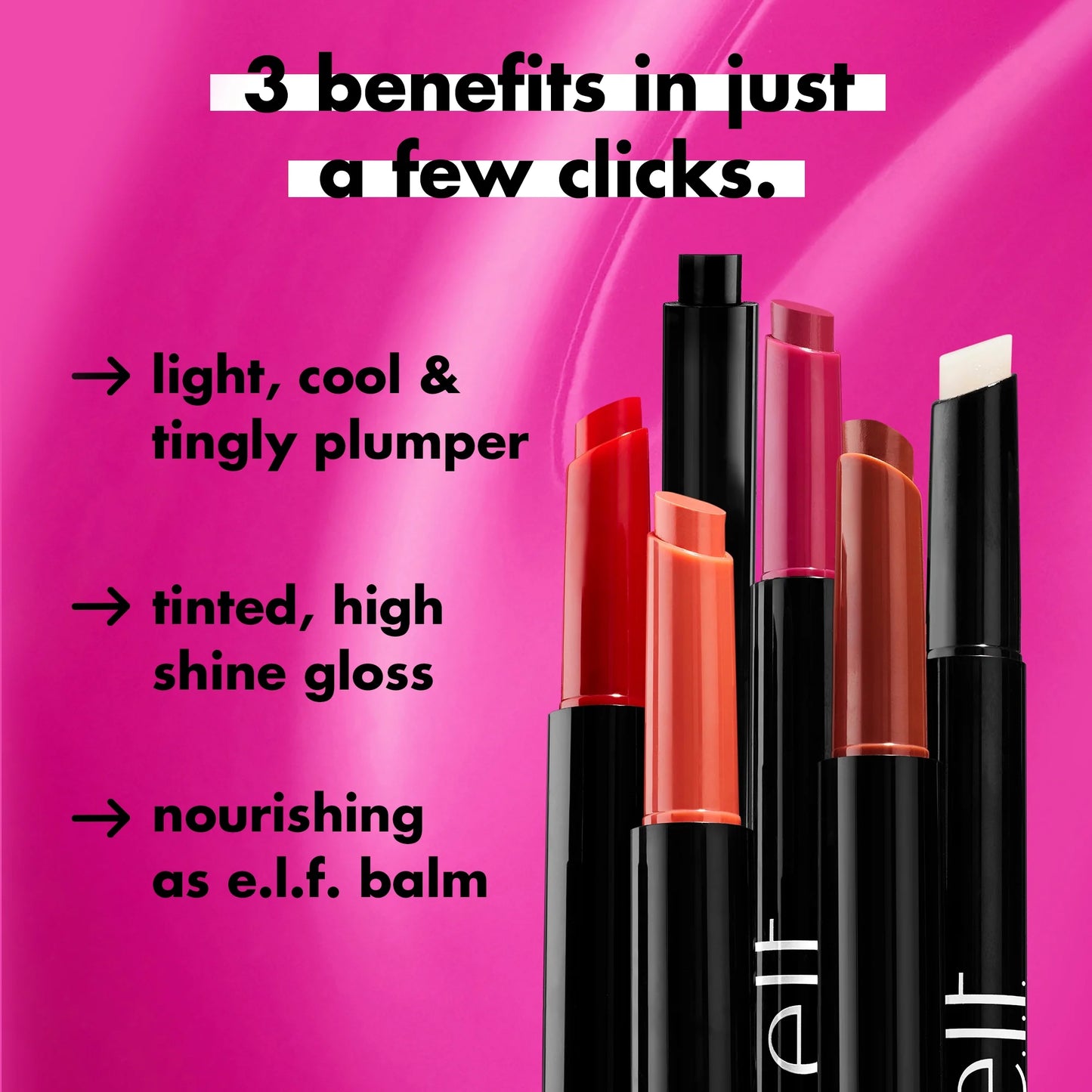 E.L.F. Pout Clout Lip Plumping Pen - Clear Shine & Hydration, 0.07 Oz